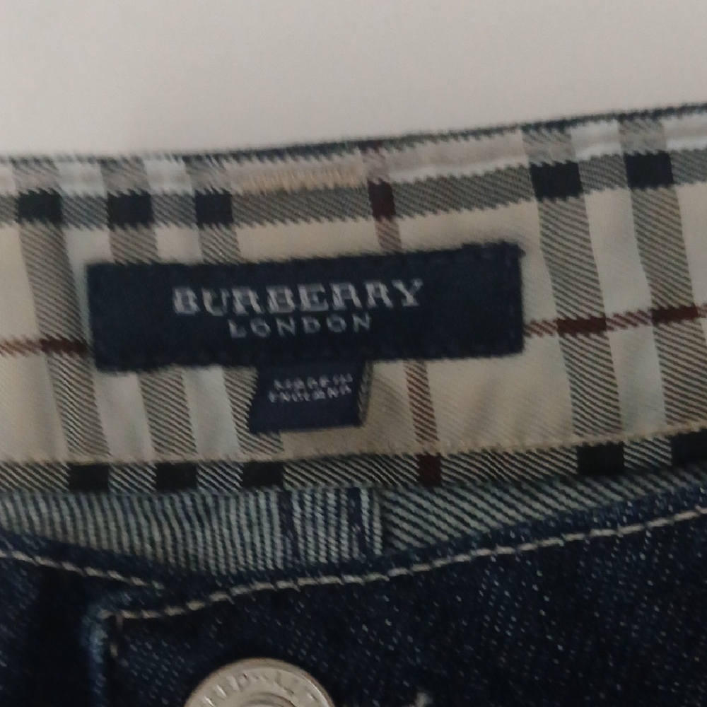 NEW Burberry Blue Denim with Plaid Accent US SIZE 12